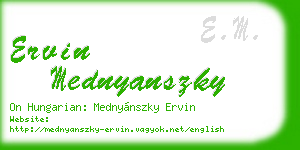 ervin mednyanszky business card