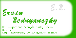 ervin mednyanszky business card